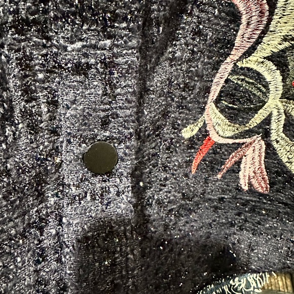 Anthropologie Foxiedox Jacket with Floral Takeo Embroidery Size Medium NWT - Picture 4 of 9